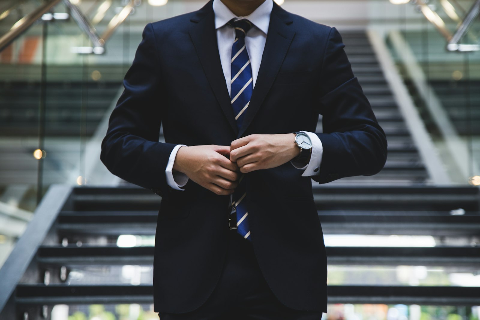 Confident business professional in a tailored suit